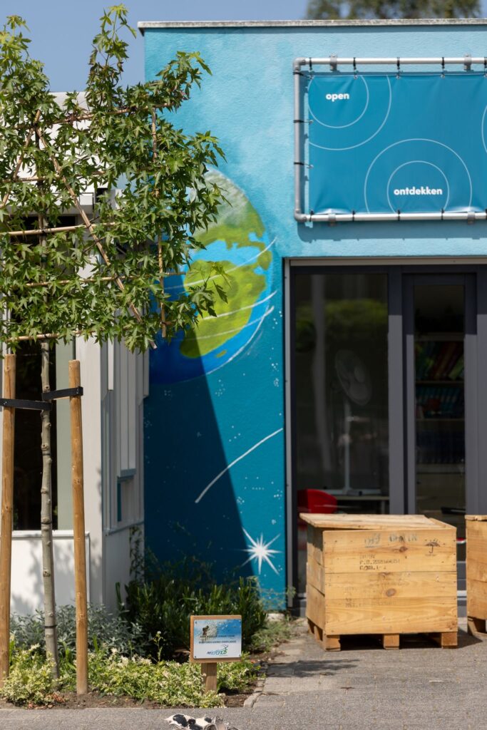 OBS 't Kompas muurschildering buitenmuur