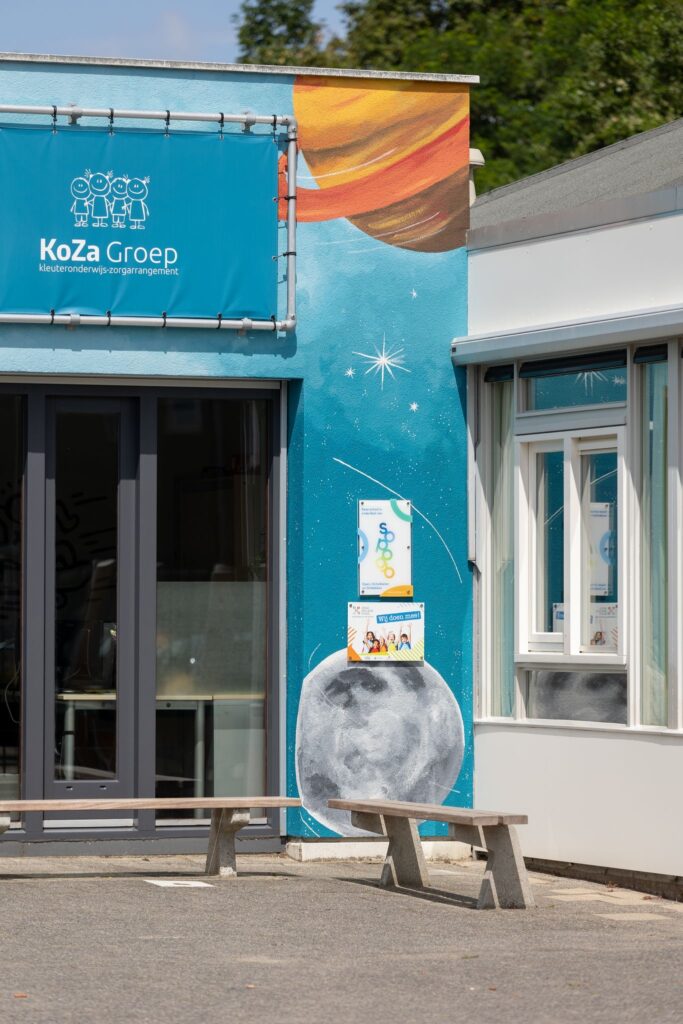 OBS 't Kompas muurschildering buitenmuur